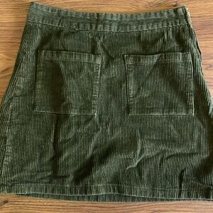 Corduroy Dark green a- line mini skirt